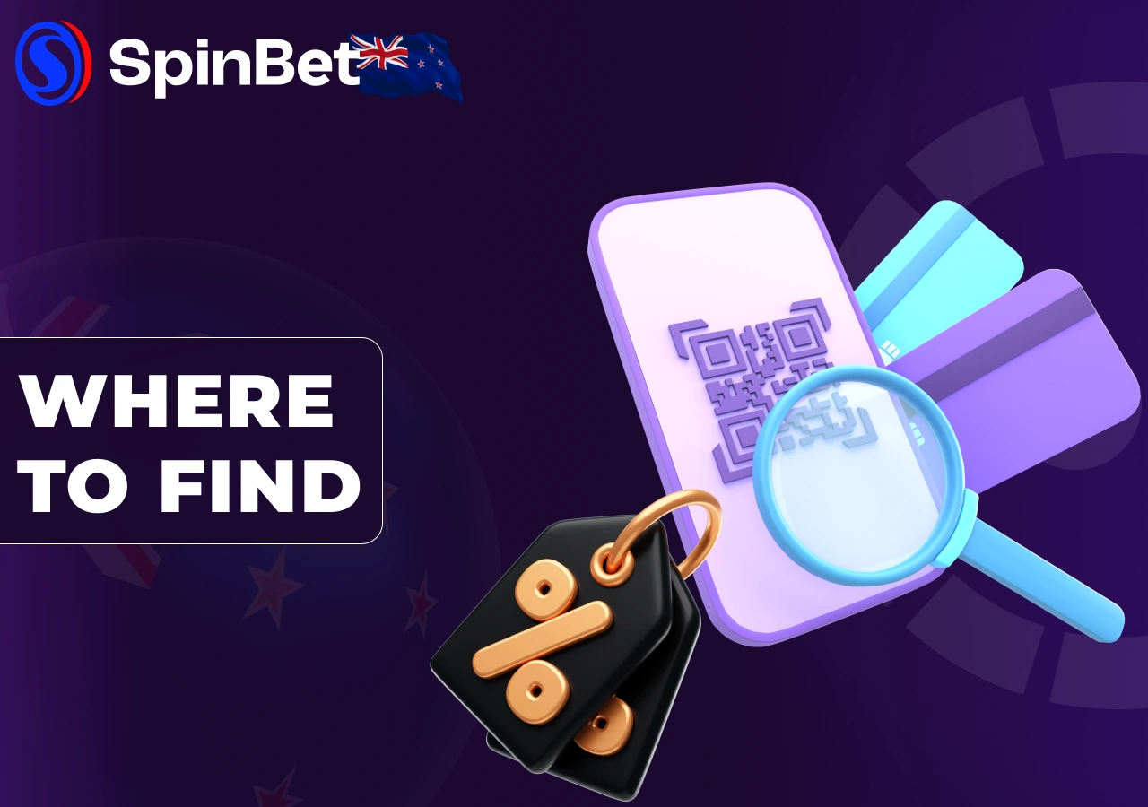 SpinBet promo codes can be found on the site, emails, and partner platforms.