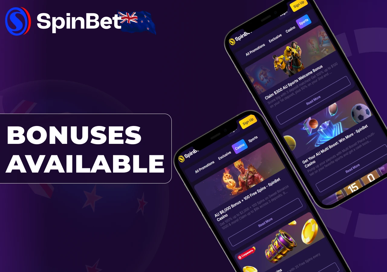 App bonuses include offers for new and regular players.