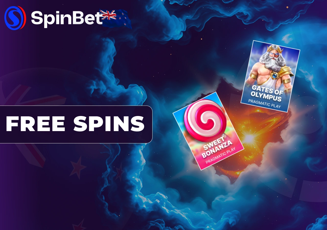 SpinBet offers free spins for playing popular slot games.